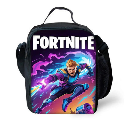 Klasická herní dětská zateplená taška Fortnites s velkou kapacitou pro chlapce i dívky, studenty, na venkovní piknik – opakovaně použitelný termo chladicí box na oběd