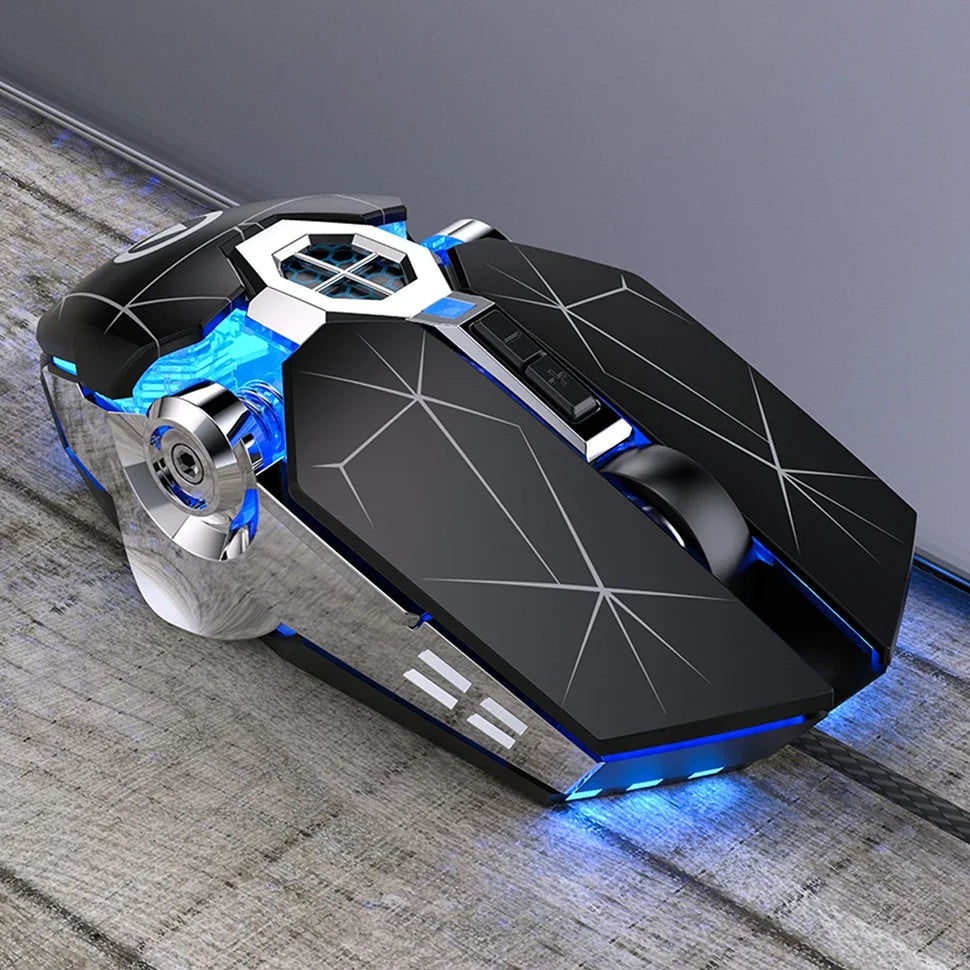Neue professionelle Gaming-Maus 3200dpi 7 Tasten, hintergrundbeleuchtete Computermaus mit Makro-Unterstützung, mechanische kabelgebundene Silent-Maus