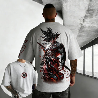 Dragon Ball Anime Oversized Cotton T-shirt 2026 Summer New Goku Printed Unisex Street Hip Hop Loose Casual Short Sleeve Top
