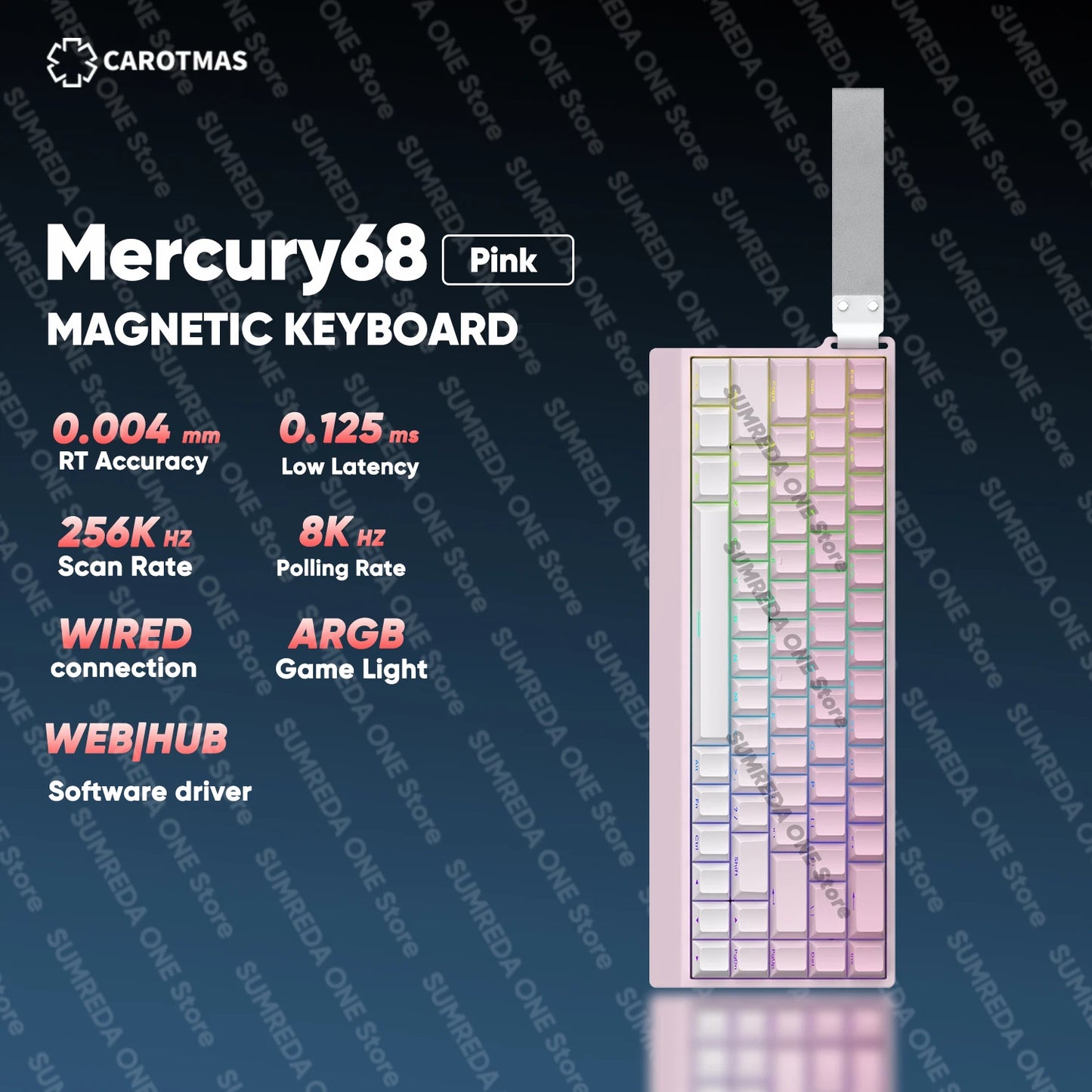 IROK Mercury68 Max Magnetic Mechanical Gaming Keyboard, 68-Key Wired 8K Rapid Trigger Keyboard with Hall Effect Switches, Hot-Swappable RGB Gaming Keyboard