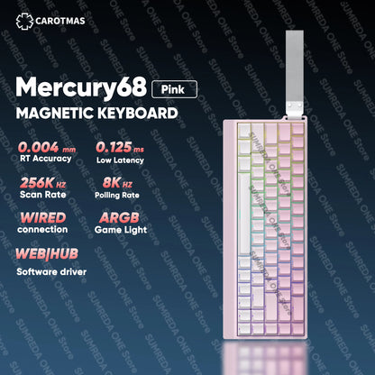 IROK Mercury68 Max Magnetic Mechanical Gaming Keyboard, 68-Key Wired 8K Rapid Trigger Keyboard with Hall Effect Switches, Hot-Swappable RGB Gaming Keyboard