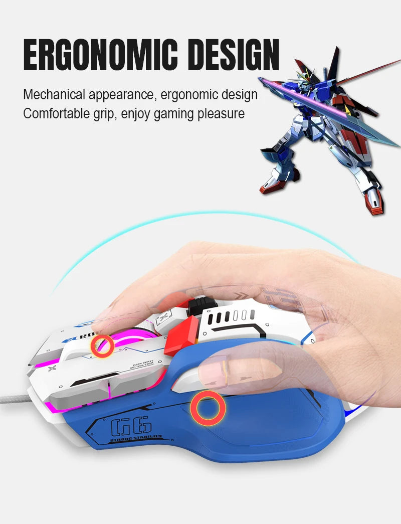 High-end Programmable Gaming Mouse Wired 12800dpi 12 keys RGB Game Mice for Windows IOS  Home Office Laptop PC