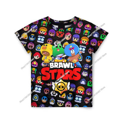 Newest 2026 Brawl Stars 3D Print Tops Cartoon Children Short Sleeve T-shirt Summer Popluar Men Funny Tees