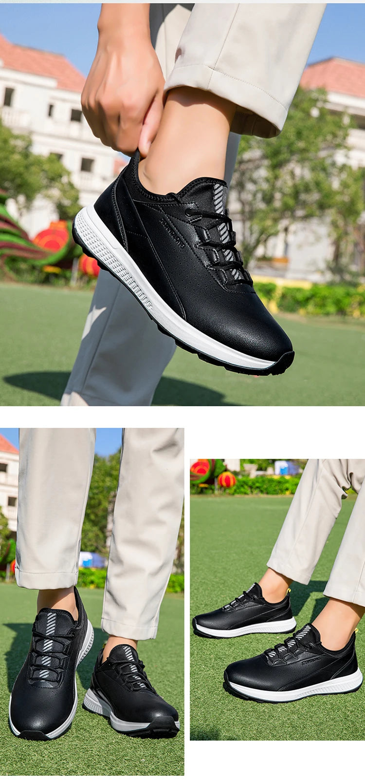 Golf Sports Shoes Men Waterproof high-Quality Leather Golf Competition Sports Shoes Formal Shoes Golf Course Men Training Shoes