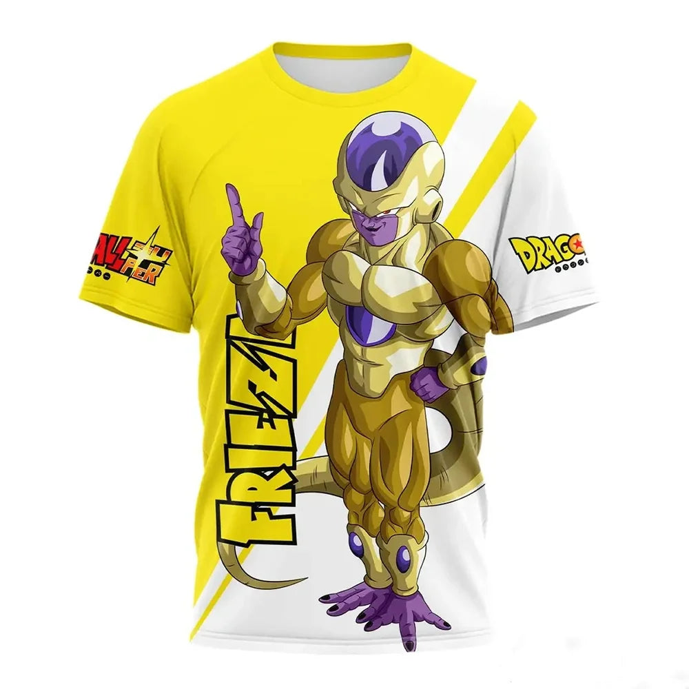 2026 New 3D Printed Cartoon Anime Dragon Ball Z Pattern Kids Trend Tee Kids Adults Street Fashion Cosplay Top Children Clothing