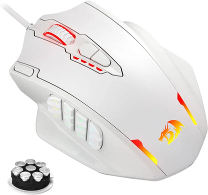 Mouse Gaming Cablato USB Redragon M908 con Retroilluminazione LED RGB, 18 Pulsanti Programmabili, 12400 DPI