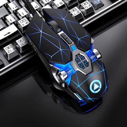 Neue professionelle Gaming-Maus 3200dpi 7 Tasten, hintergrundbeleuchtete Computermaus mit Makro-Unterstützung, mechanische kabelgebundene Silent-Maus