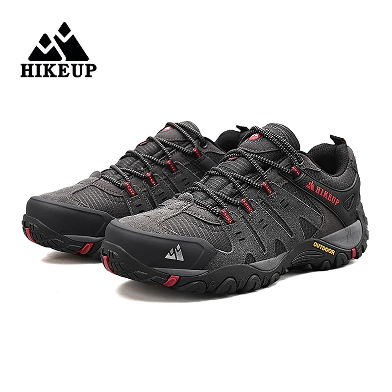 HIKEUP Herre-vandresko i ruskind, udendørssko, slidstærke herresko til trekking, vandring, jagt og taktiske sneakers