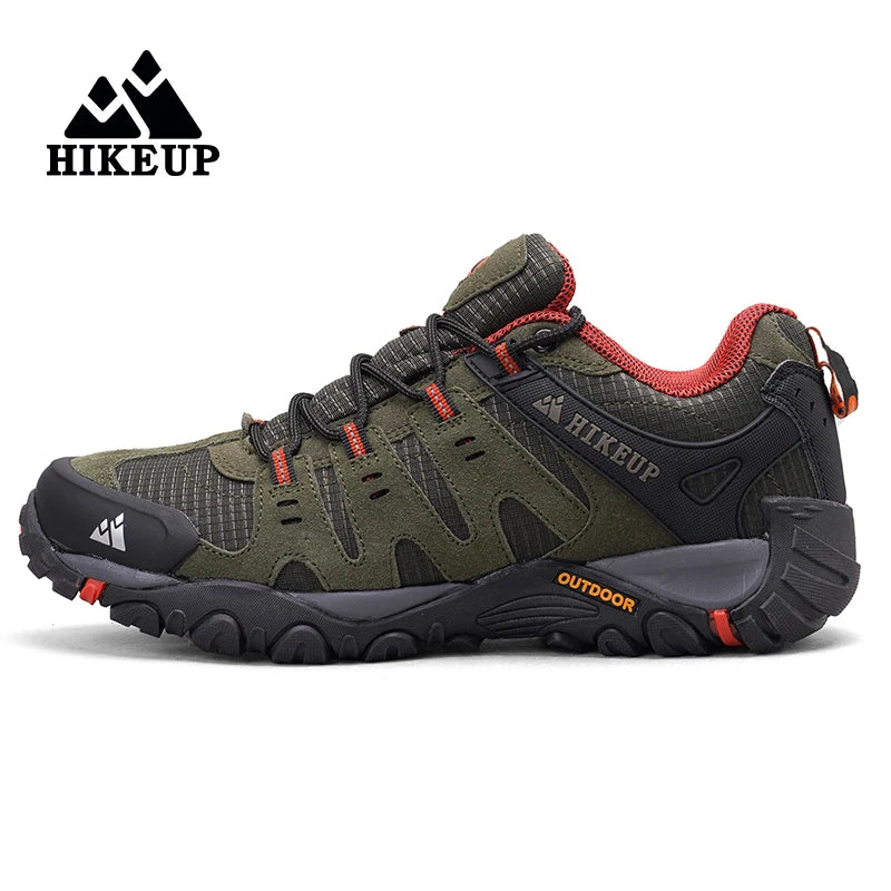 HIKEUP Herre-vandresko i ruskind, udendørssko, slidstærke herresko til trekking, vandring, jagt og taktiske sneakers