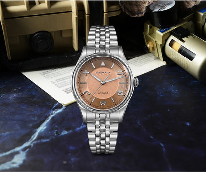 San Martin 39.5mm Men Pilot Watch YN55 Automatic Mechanical Aviation Watches Chinese Style Original Design SN0033 Field Watch