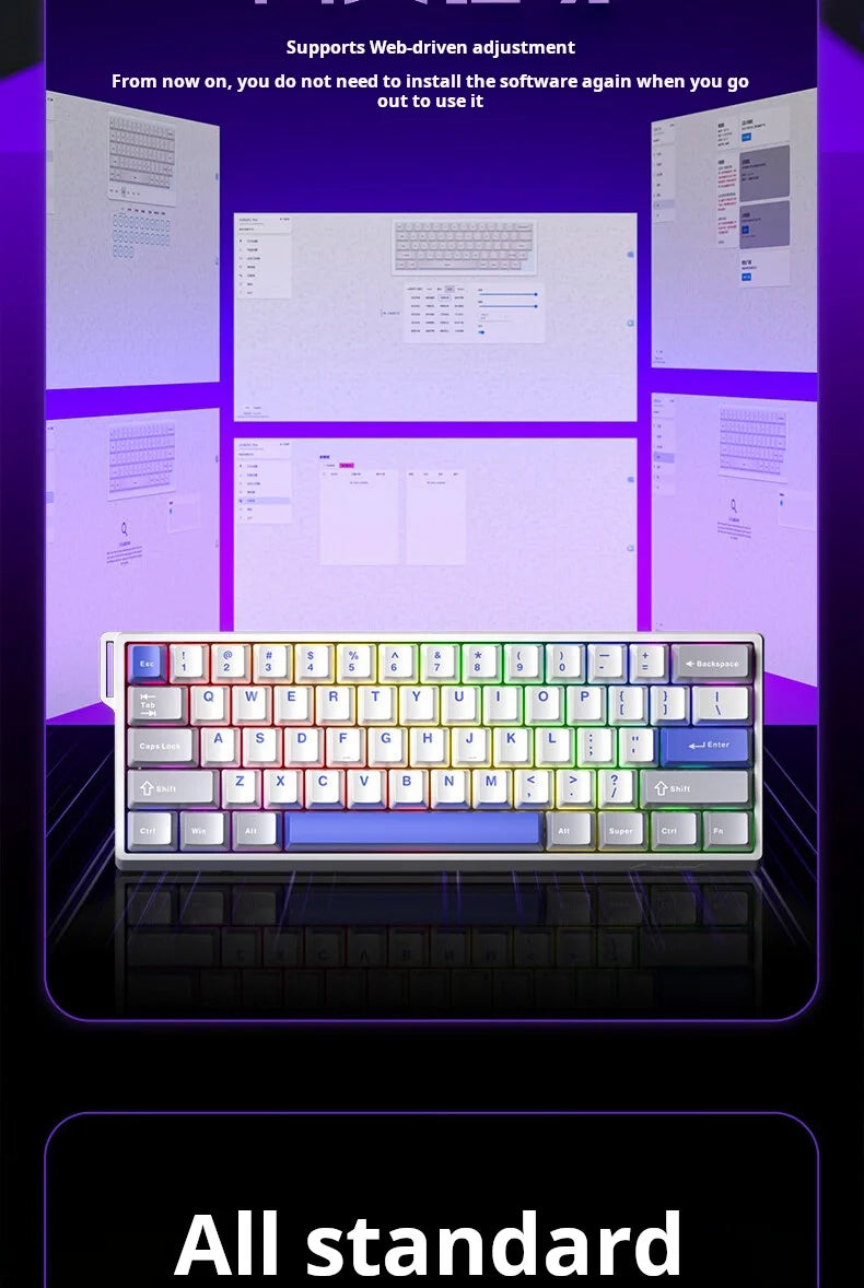 AULA WIN60 HE Wired Connection Magnetic Axis Keyboard RT Custom Mechanical Keyboard for E-sports Games 8K Polling Rate