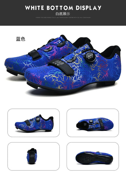 Zapatillas de ciclismo nuevas para hombre con cierre automático para carretera, montaña y exterior; zapatillas deportivas de ciclismo para mujer para spinning indoor