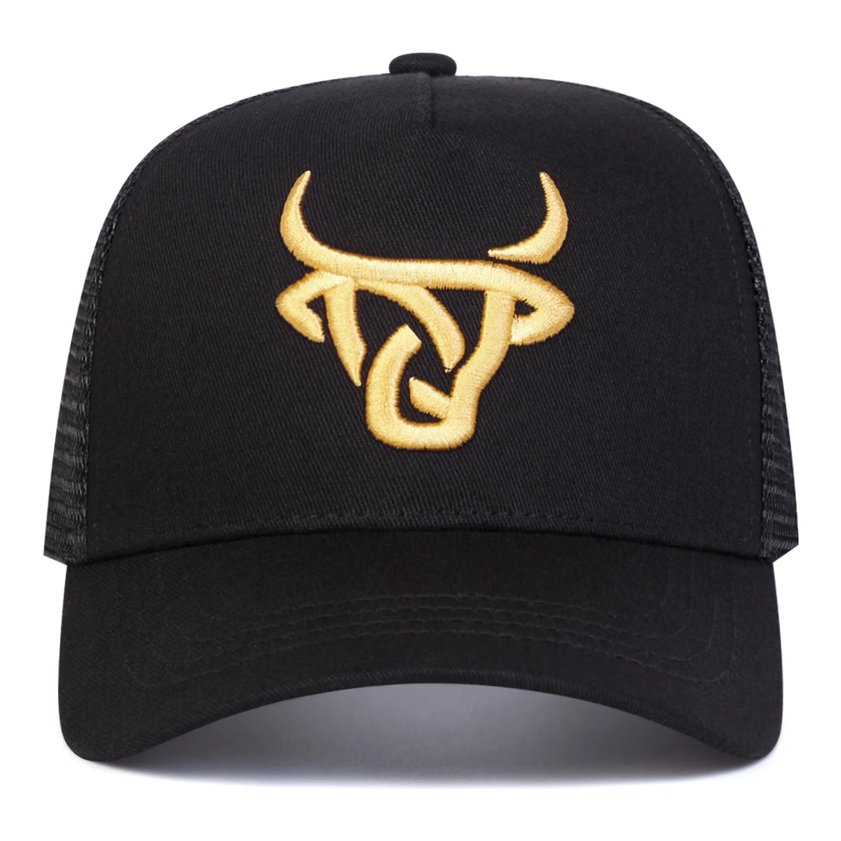 Unisex Ox Head Embroidery Baseball Net Caps Adjustable Casual Hats Spring and Summer Outdoor Sunscreen Hat