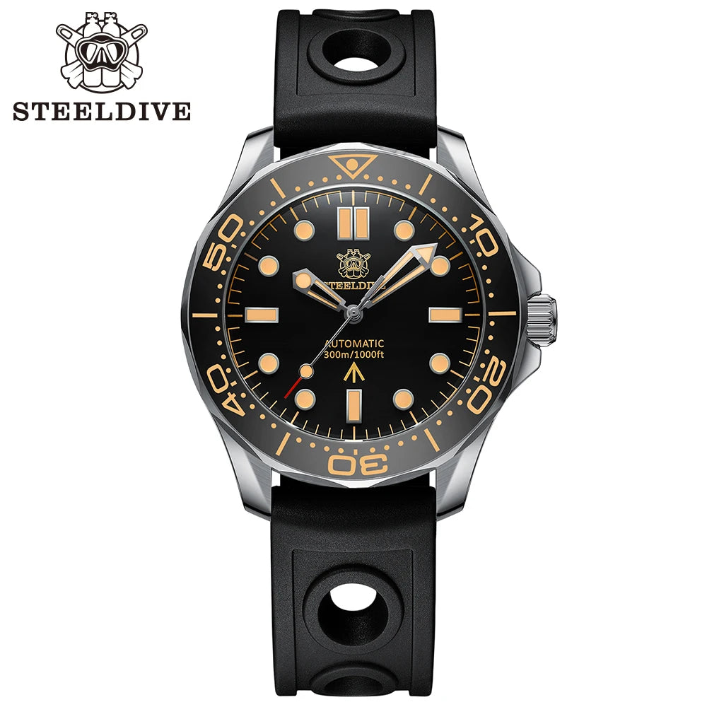 STEELDIVE SD1957 Steel Bracelet 42MM Vintage Ceramic Bezel 200M NH35 Luminous Sapphire Glass Automatic Men Dive Watch