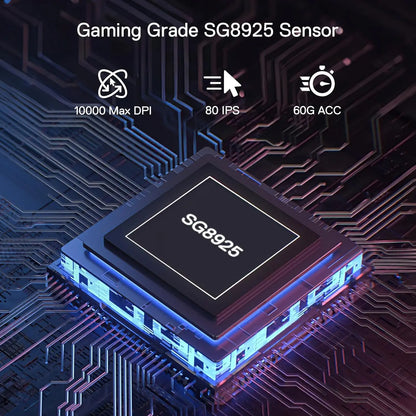 Redragon M656 MAX 3-Mode Wireless Gaming Mouse 10000 DPI Rechargeable Gaming Mice   5 DPI Levels, 7 Macro Buttons, RGB Backlight