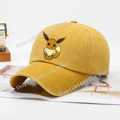 Pokémon-baseballkasketter, Pikachu, kawaii, anime-figurer, solhatte, sommer, udendørs, forældre og børn, solhat, trendy kasket med andetunge, gave