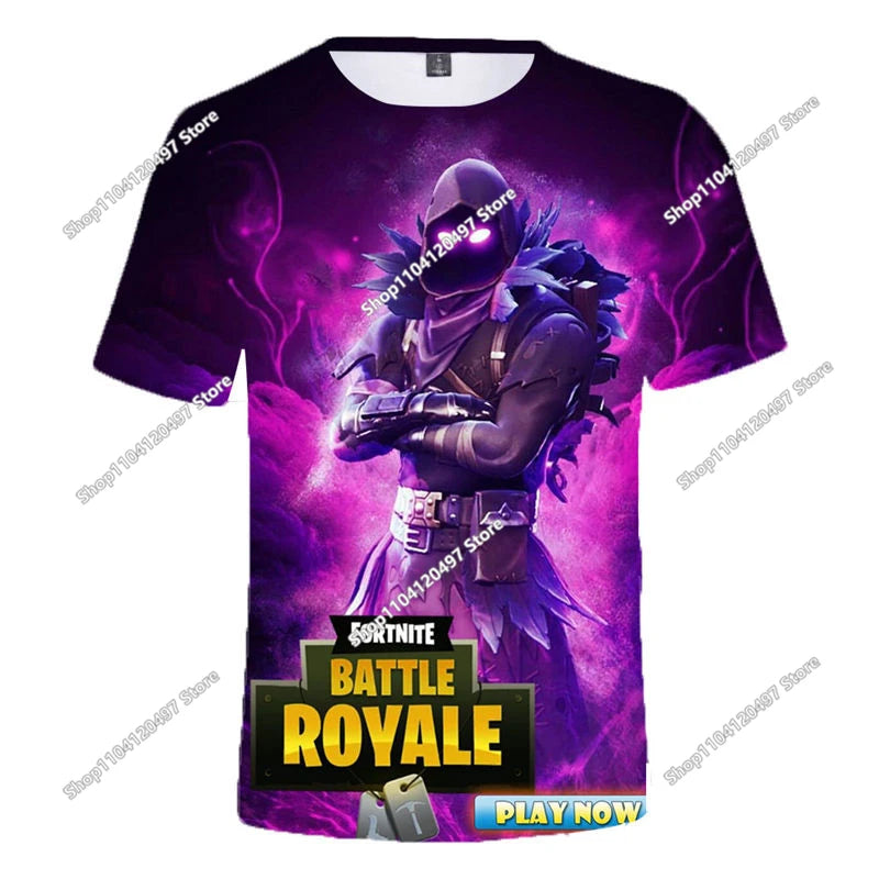 Children's Summer T Shirt Battle Royale Fortnite Hero Victory 3d T-shirt Tees Boys Girls Baby Clothes