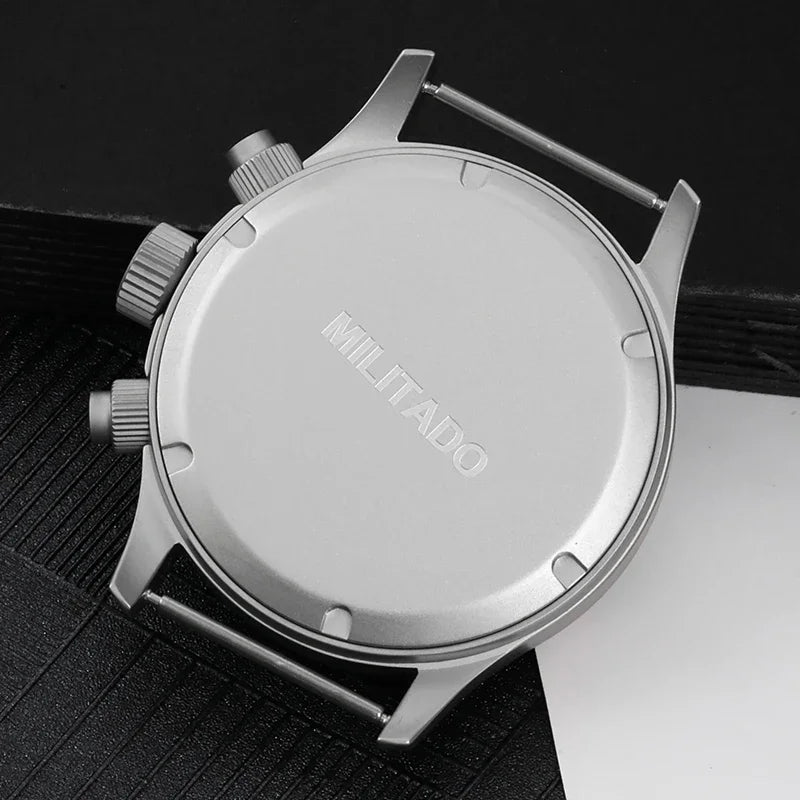 Reloj cronógrafo de cuarzo Militado VK61 VK67, 39 mm, caja de acero inoxidable 316L, 3 esferas, resistente al agua 100M, reloj militar multifunción