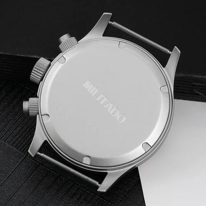 Reloj cronógrafo de cuarzo Militado VK61 VK67, 39 mm, caja de acero inoxidable 316L, 3 esferas, resistente al agua 100M, reloj militar multifunción