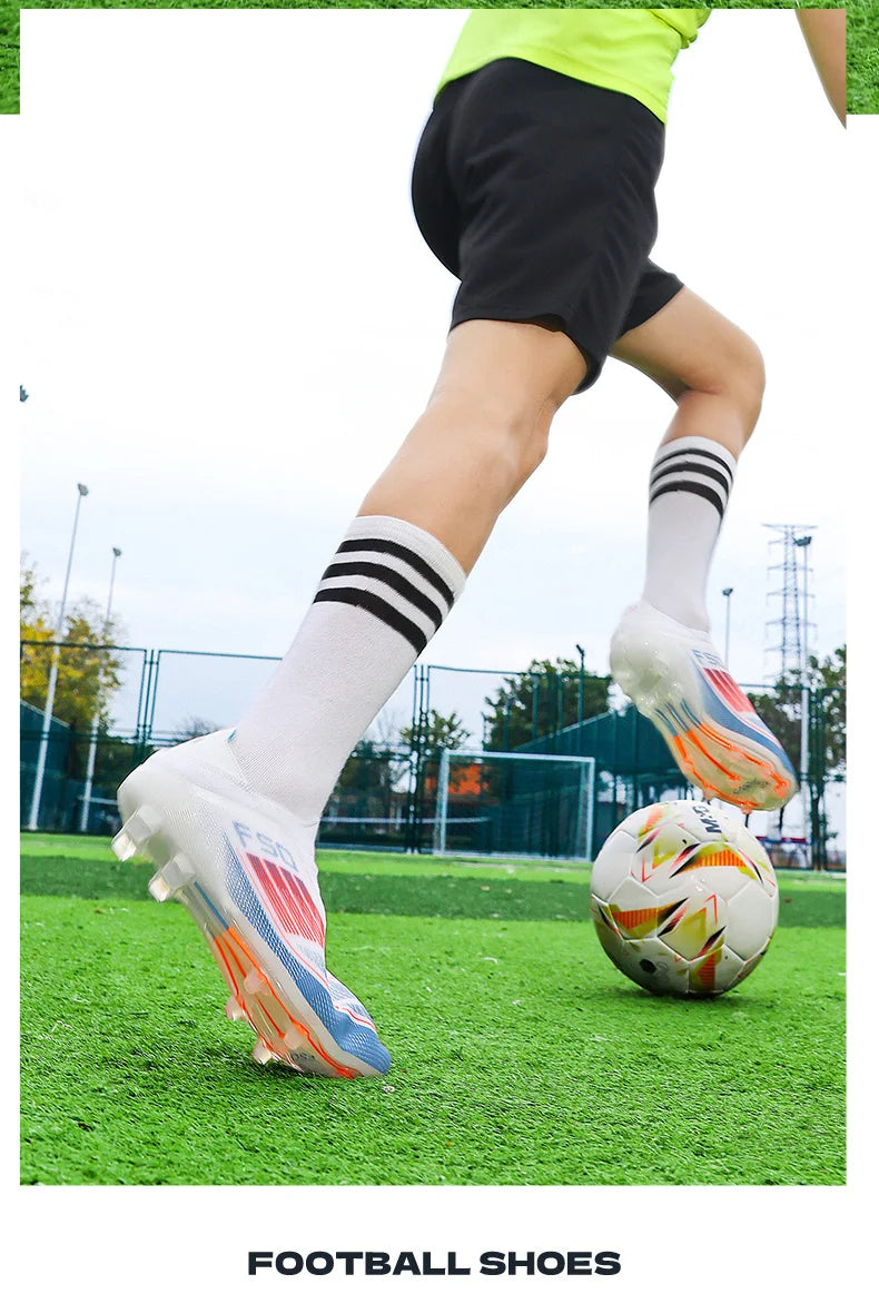 New Men's Football Boots Comfortable Soccer Shoes Match Training Boys Non-Slip Long Spikes Breathable Adult Cleats Outdoor Sport