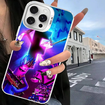 F-Fortnites Phone Case For IPhone 17 16 15 14 13 12 11 Pro Max Plus Color Silver Cover