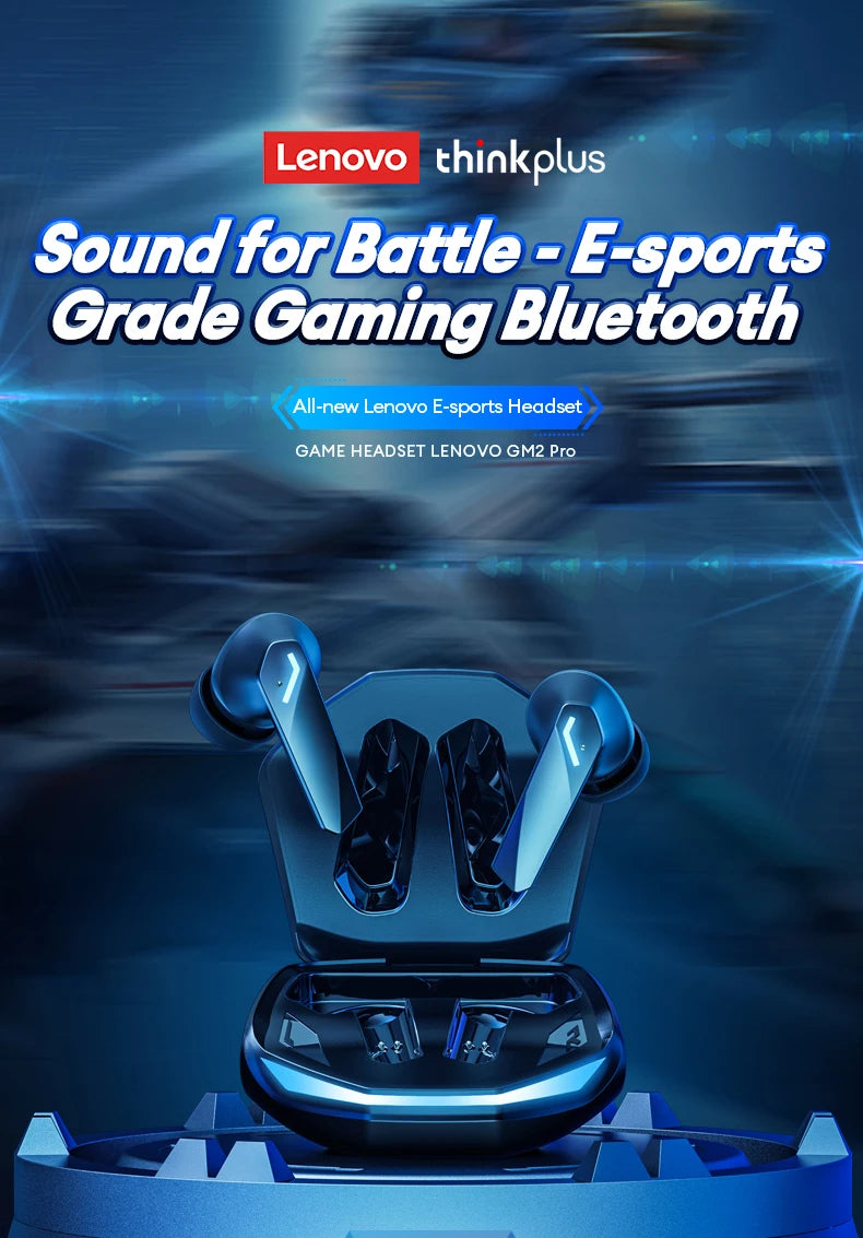 Lenovo GM2 Pro TWS Wireless Gaming Earbuds Bluetooth 5.3 – ENC Noise Cancelling Sport Earphones with Mic, Dual Mode Music & Gaming Headset