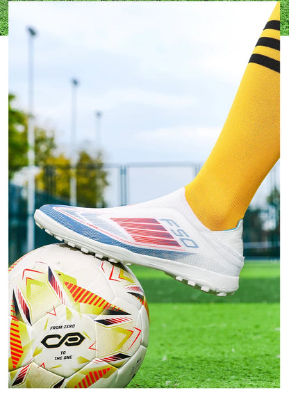 New Men's Football Boots Comfortable Soccer Shoes Match Training Boys Non-Slip Long Spikes Breathable Adult Cleats Outdoor Sport