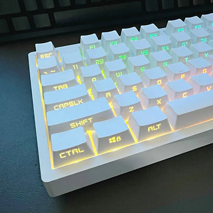 131 Tasten seitlich gravierte, hintergrundbeleuchtete Keycaps für mechanische Tastaturen mit Cherry MX Switches, OEM-Profil, ABS-Keycaps, individuelle Tastenkappen für DIY
