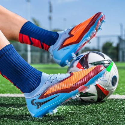 Nouvelles chaussures de football pour hommes, ultralégères, pour l'entraînement en extérieur, livraison directe, chaussures de foot à crampons longs FG antidérapantes