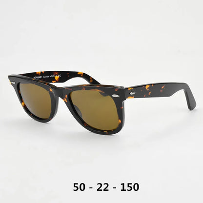 Klassiske solbriller med glaslinser Acetat-solbriller til mænd Y-2140 Design med dobbelt nitte Elegante firkantede UV-solbriller til kvinder