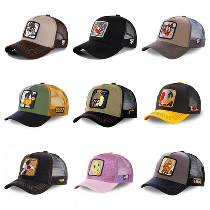 Hot Sale Unisex Anime Cartoon Cap High Quality Embroidered Patch Draw Baseball Cap Male Female Trucker Hat Mesh Hats Sun Hat