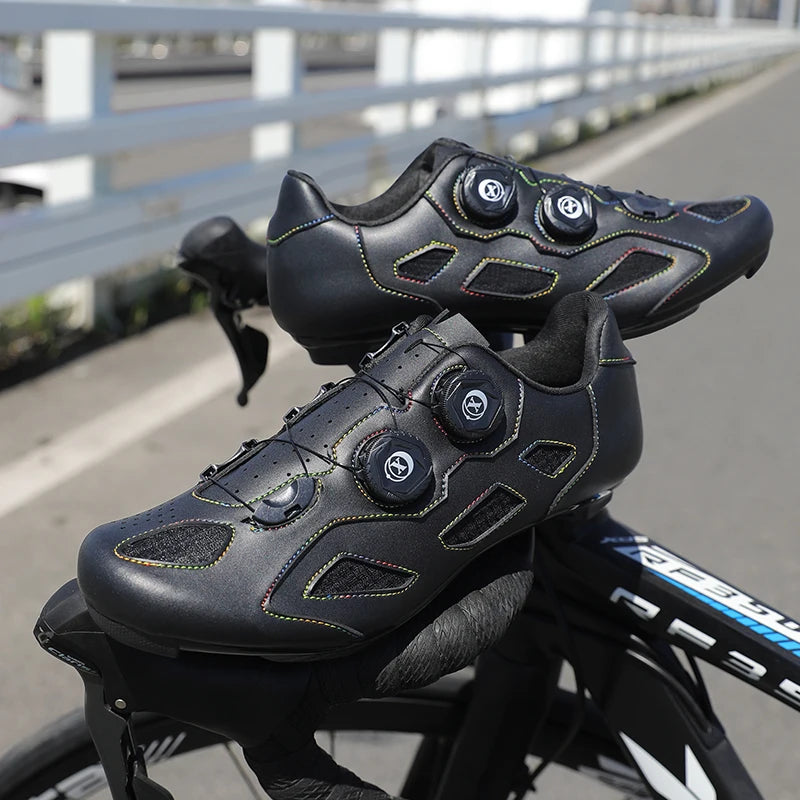 Mountain Bike Shoes Mens Cycling Shoes Quick Ratchet Buckle Compatible with SPD System Pedal for Indoor Outdoor Women MTB Shoes