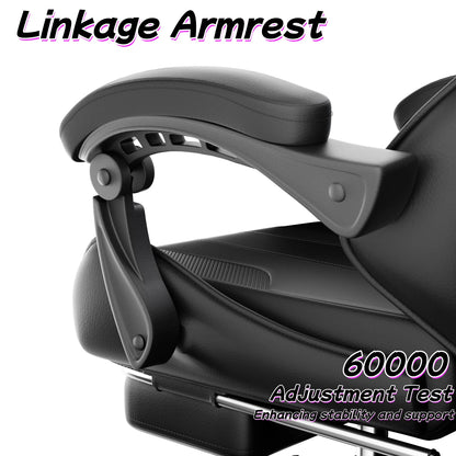 Sedia gaming ergonomica, sedia da ufficio per computer con poggiapiedi e poggiatesta, sedia da ufficio per adulti con altezza e schienale regolabili