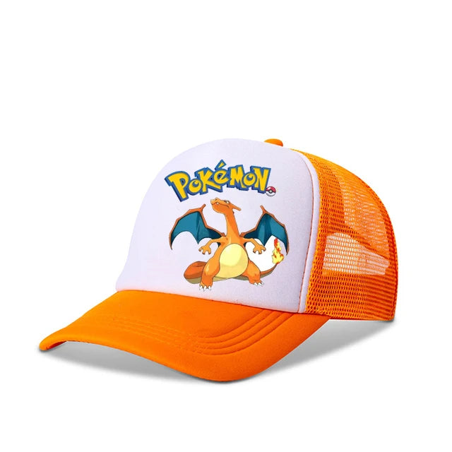 New Anime Pokemon Pikachu Baseball Caps Kid's Summer Mesh Hats Charmander Venusaur Mewtwo Hip Hop Hat Sports Snapback Cap Toys