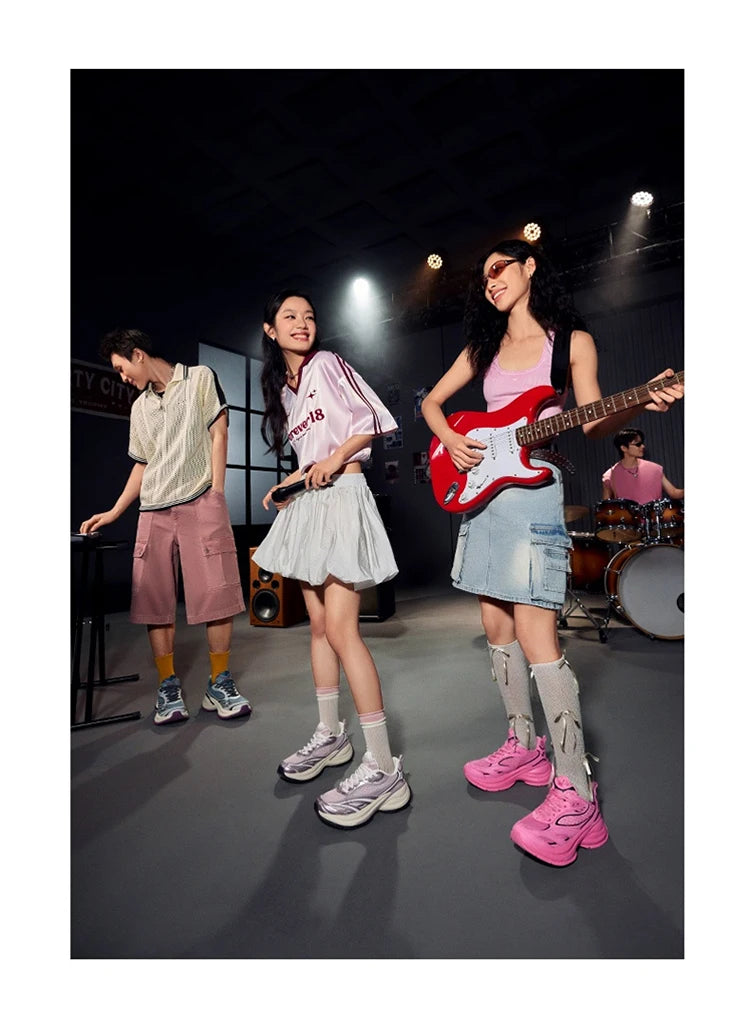 Xtep Basque 3 Sneakers Women Lightweight Wear-Resistant Trendy Durability Thick Sole Casual Sports Female Shoes 874218320006