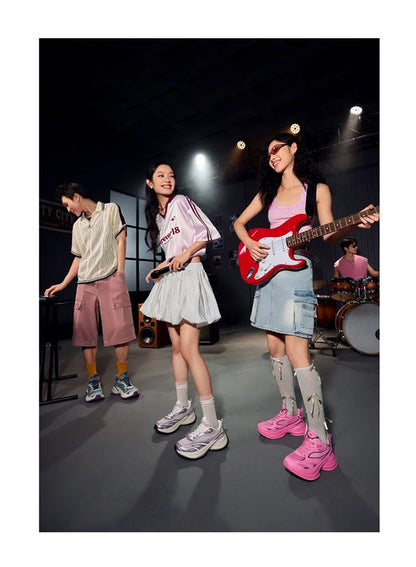 Xtep Basque 3 Sneakers Women Lightweight Wear-Resistant Trendy Durability Thick Sole Casual Sports Female Shoes 874218320006