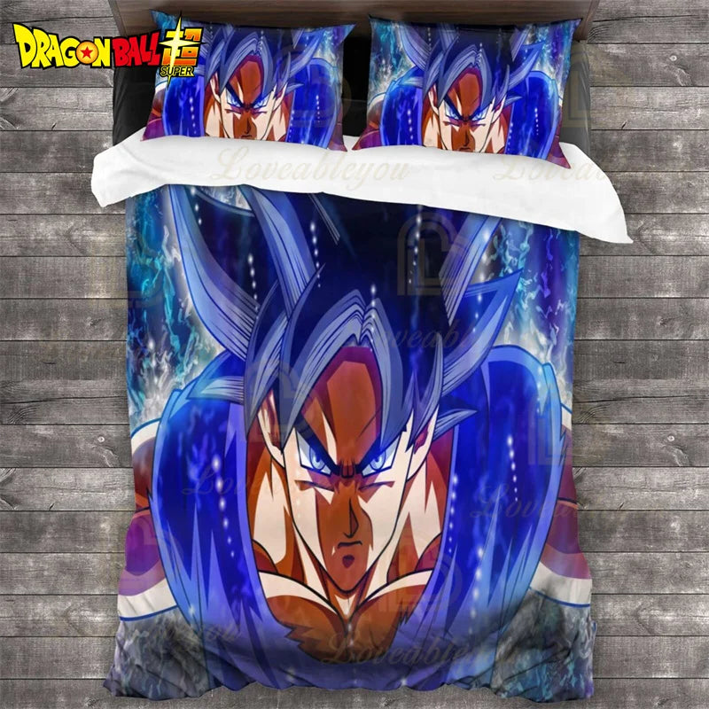 Dragon Ball Z Guko Kids Bedding Set Single King Size Duvet Cover with Quilt And Pillowcase Double Bed Linen for Bedroom Decor