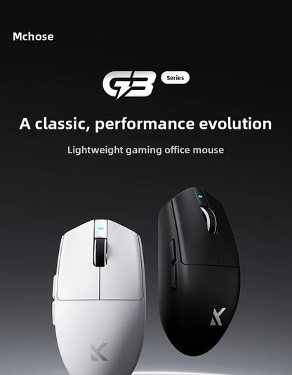 Mouse wireless MCHOSE G3 V2 PRO Bluetooth Tri Mode ergonomico e leggero per laptop, ufficio e gaming, accessori per computer