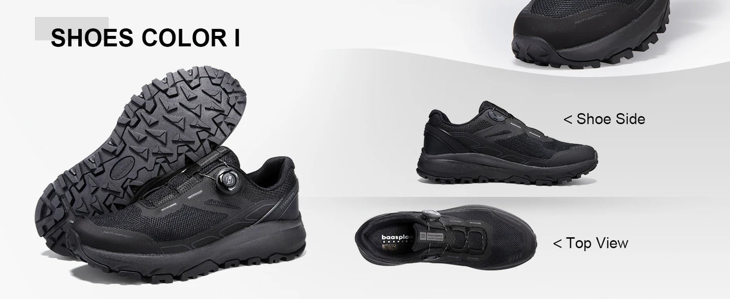 Baasploa Men Hiking Shoes Outdoor Climbing Mesh Breathable Travel Walking Shoes Male Non-Slip Wear Resistant Comfortable Sneakers