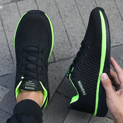 Men's Mesh Running Sneakers Athletic Gym Lightweight Men Causal Shoes 2025 Fashion Breathable Knit Walking Footwear Size 39-46