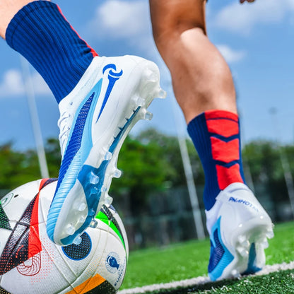 Nouvelles chaussures de football pour hommes, crampons longs antidérapants et respirants pour le sport en extérieur, idéales pour l'entraînement et les matchs, confortables pour adultes