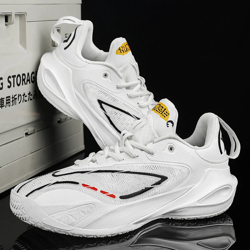 Men's Basketball Shoes Breathable Cushioning Non-Slip Wearable Runing Shoes Gym Training Athletic Basketball Sneakers for Men