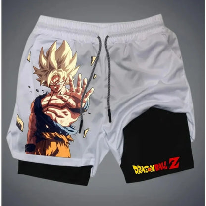 Dragon Ball Anime Summer  2-in-1 Shorts Saiyan 4 Retro Y2K Beach Quick Drying Breathable Slow Running Fashion Shorts