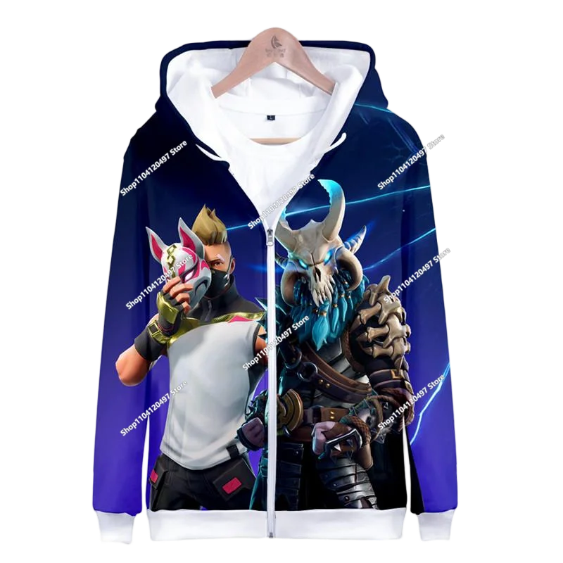 2024 New Game Zipper Hoodie, Children's Sweatshirt Fortnite Pullover Sweatshirts, Fashion Boys and Girls Clothing