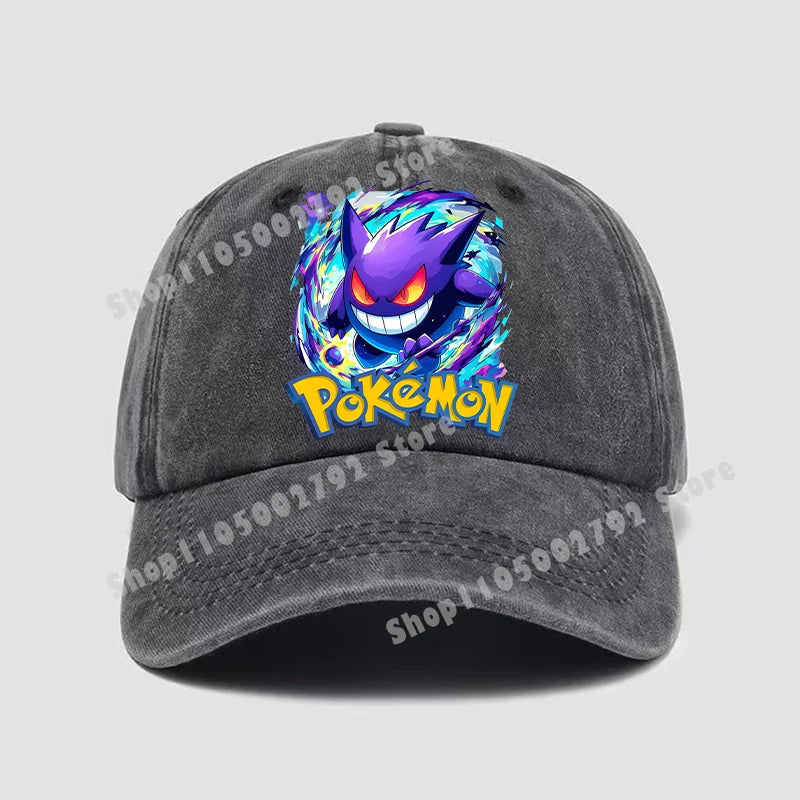 Pokémon-baseballkasketter, Pikachu, kawaii, anime-figurer, solhatte, sommer, udendørs, forældre og børn, solhat, trendy kasket med andetunge, gave