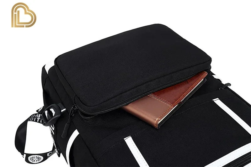 Red Jade F-Fortnited Battle Royale Backpack with USB Charging Anime Figures Study Stationery Compartment for Students Mochila