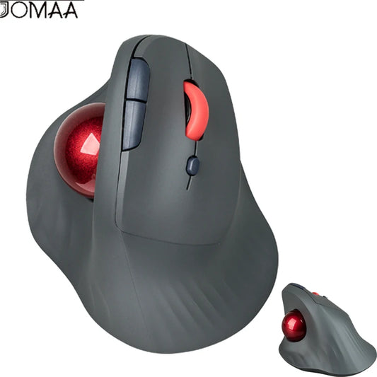 JOMAA trådlös trackball-mus, vertikal, uppladdningsbar rollerball-mus, ergonomisk tyst klickande gamingmus för Windows-dator