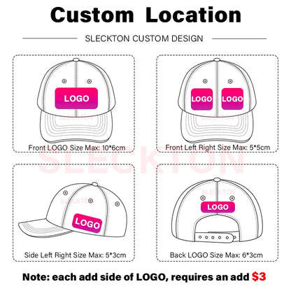 SLECKTON Mützen mit individuellem Logo – Hochwertige Hip-Hop-Snapback-Caps – Buchstabenstickerei – Markendesign – Trucker-Cap – Großhandel – Mützen für Erwachsene