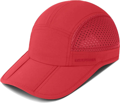 GADIEMKENSD Hitro sušeče se zložljive prenosne bejzbolske kape za moške, poletne z motivom morskih valov, vezenje, unisex športne sončne kape, kapice s snapback zapenjanjem