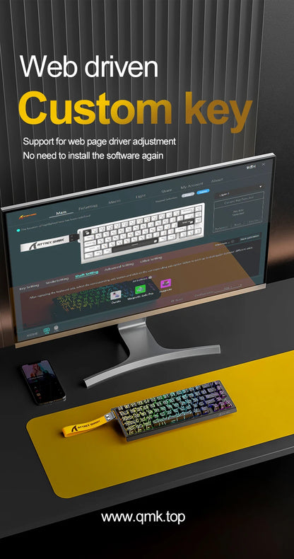 Magnetic Switch Keyboard ATTACK SHARK X68HE X68PRO HE and FREEWOLF F68 Wired F68Pro Wireless for Pro Gaming 0.01mm Rapid Trigger